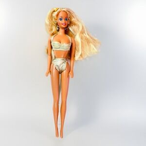 Vintage Barbie Sun Sensation Doll #1390 Gold Bikini Dazzling Jewelry Mattel 1991